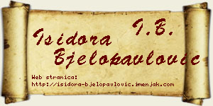 Isidora Bjelopavlović vizit kartica